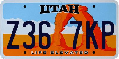 UT license plate Z367KP