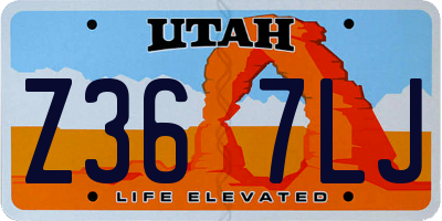 UT license plate Z367LJ