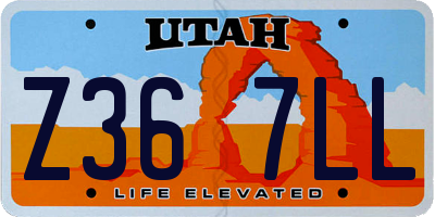 UT license plate Z367LL