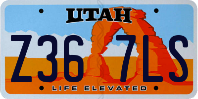UT license plate Z367LS