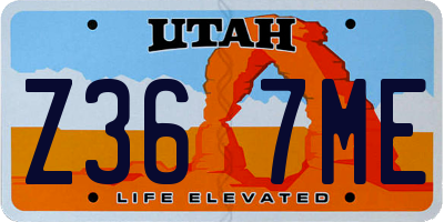 UT license plate Z367ME