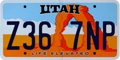 UT license plate Z367NP