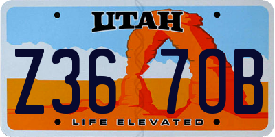 UT license plate Z367OB