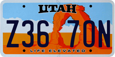 UT license plate Z367ON