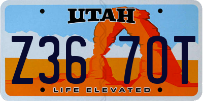 UT license plate Z367OT