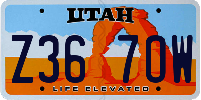 UT license plate Z367OW