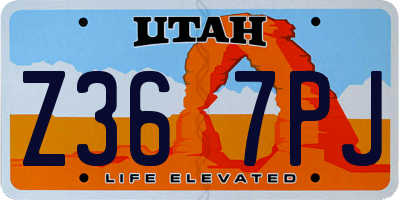 UT license plate Z367PJ
