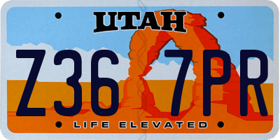 UT license plate Z367PR
