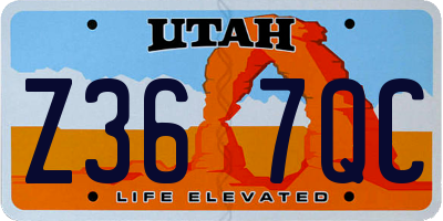 UT license plate Z367QC