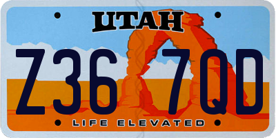 UT license plate Z367QD