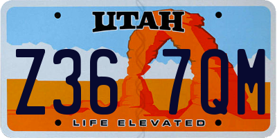 UT license plate Z367QM