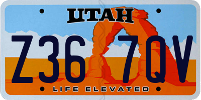 UT license plate Z367QV