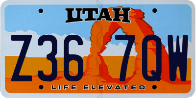 UT license plate Z367QW