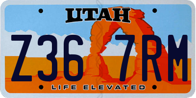 UT license plate Z367RM
