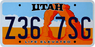 UT license plate Z367SG