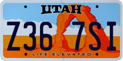 UT license plate Z367SI