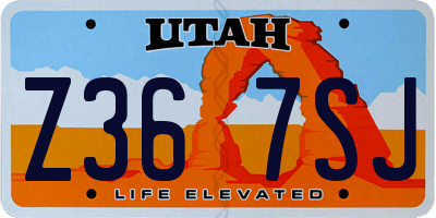 UT license plate Z367SJ