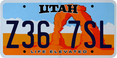 UT license plate Z367SL