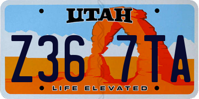 UT license plate Z367TA