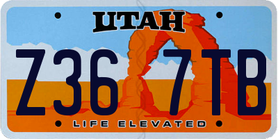 UT license plate Z367TB
