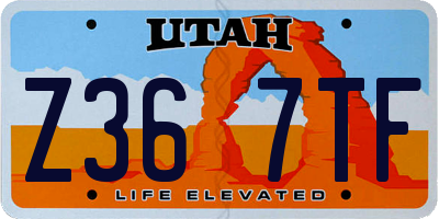 UT license plate Z367TF