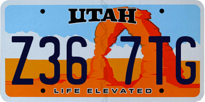 UT license plate Z367TG