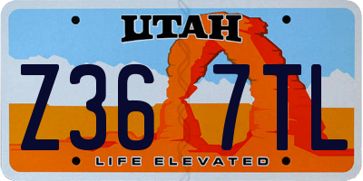 UT license plate Z367TL