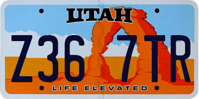 UT license plate Z367TR