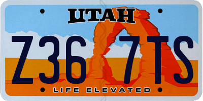 UT license plate Z367TS