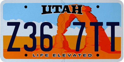 UT license plate Z367TT