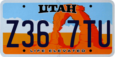 UT license plate Z367TU