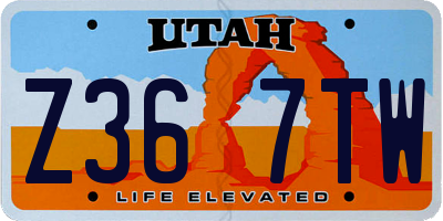 UT license plate Z367TW