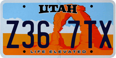 UT license plate Z367TX