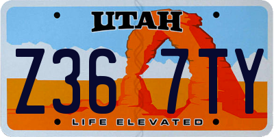 UT license plate Z367TY