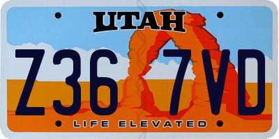 UT license plate Z367VD