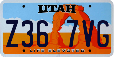 UT license plate Z367VG