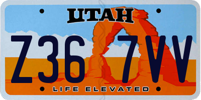 UT license plate Z367VV