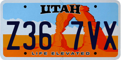 UT license plate Z367VX
