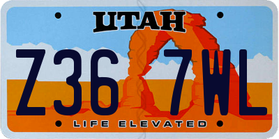 UT license plate Z367WL