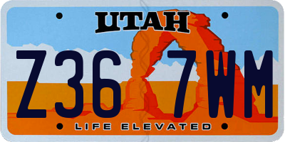 UT license plate Z367WM
