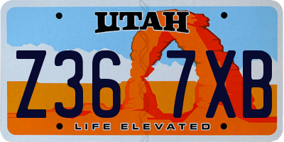 UT license plate Z367XB
