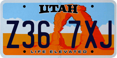 UT license plate Z367XJ