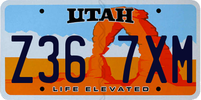 UT license plate Z367XM