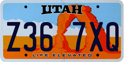 UT license plate Z367XQ