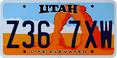 UT license plate Z367XW