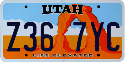 UT license plate Z367YC