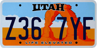 UT license plate Z367YF
