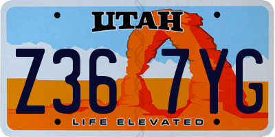UT license plate Z367YG