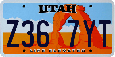 UT license plate Z367YT