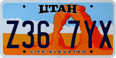 UT license plate Z367YX